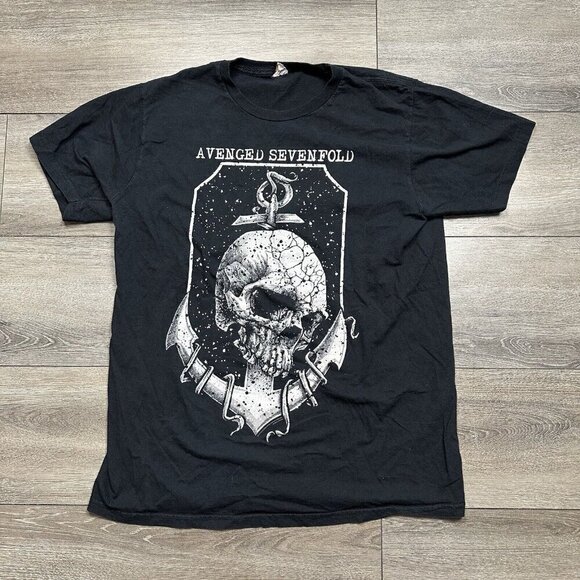 Avenged Sevenfold Rock Group Band T Shirt Men's Size XL Bay Island Skull Anchor - Picture 1 of 6